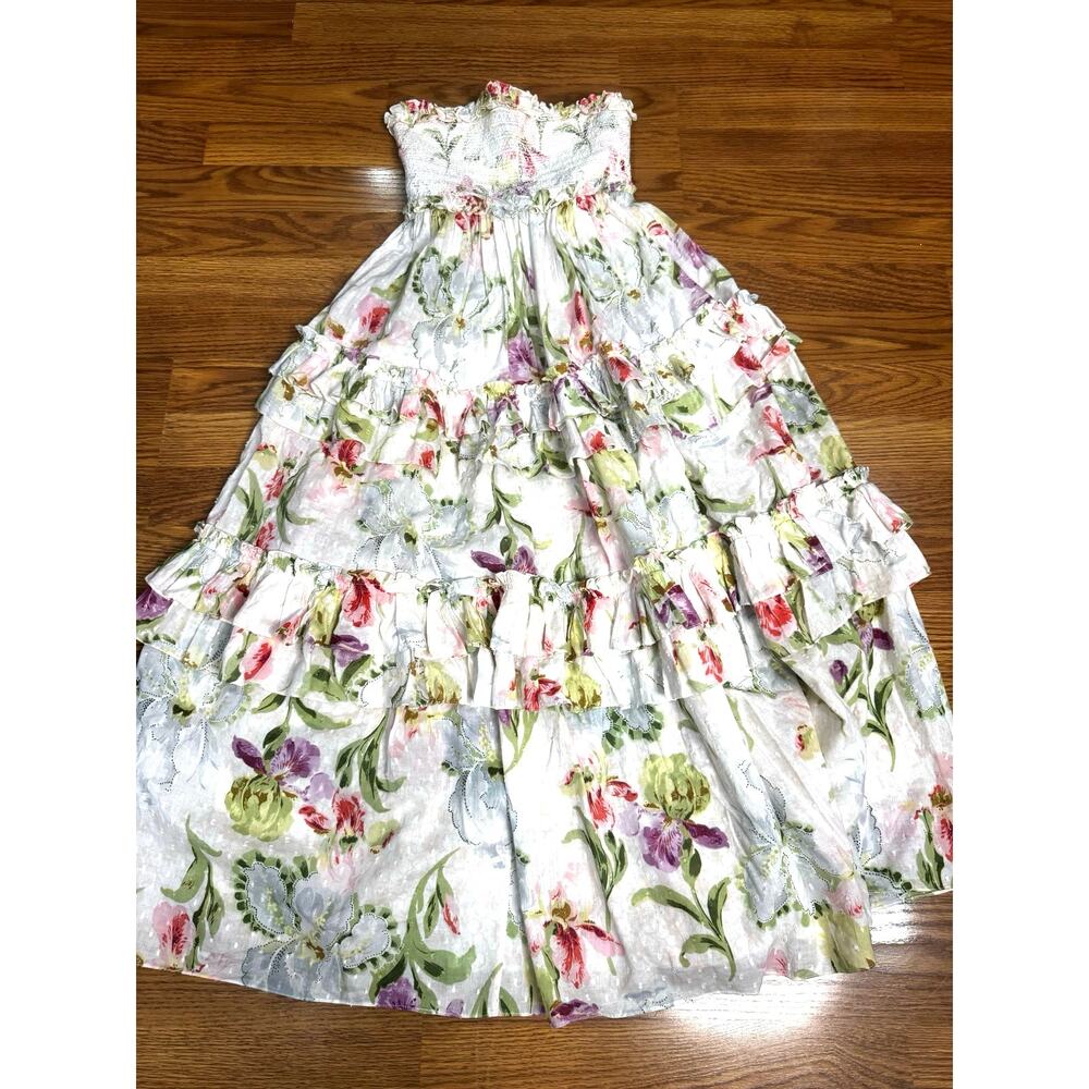 Needle & Thread Rose Bluebell Pink Floral Tulle Bandeau Ballerina dress US 4 - Picture 3 of 11
